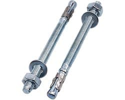 Wigankers M10 - Metalen pluggen - Stevig bevestigen - Verzinkt staal - 130 mm lengte - Zilverkleurig