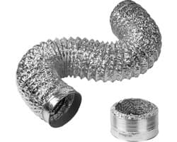 Afvoerslang Flexibel - Aluminium Buis - Afzuigkap Ventilatie - Hittebestendig Materiaal - 150mm Diameter 2m - Zilver — afbeelding 1
