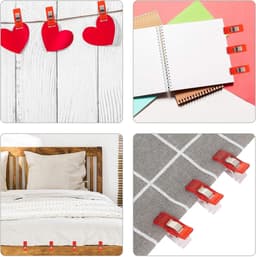 Naaiclips Stof - Quiltklemmen Hobby - Handwerken Naaien - 200 Stuks Set - 27x11x15 mm - Rood — thumbnail 4