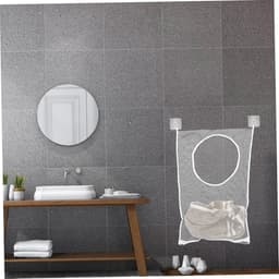 Wasmand Hangend - 2 Stuks - Wassorteerder - Deurzak - Polyester - Hangende Opvouwbare Waszak - Geschikt voor badkamers, campings en hotels - 73.5*48.5 cm - Wit — thumbnail 3