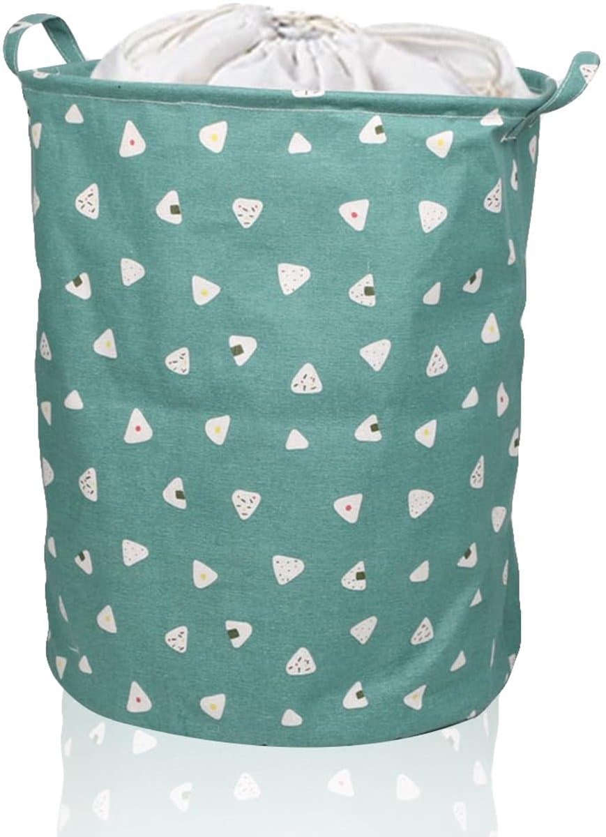Grote wasmand, 1 stuk, opvouwbare ronde opbergmand met trekkoord voor slaapkamer en badkamer (45 cm, blauw) — afbeelding 1
