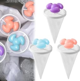 3 Stuks Drijvende Haar Filtering - Wasmachinehaarfilterzakken - Drijvend Haarfilter - Herbruikbaar - Wasmachinepluizenverzamelaar - Huisdierhaarverzamelaar - Lint Mesh Zakken - Wasmachinefilter - Paars, Blauw, Roze — thumbnail 1