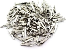 50 Stuks Mini Metalen Alligator Clips Batterij Testkabels Zilverkleurig — thumbnail 4