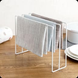 Opbergrek voor Vaatdoeken en Handdoeken - Staand Droogrek voor Keuken - Ruimtebesparend Hanger voor Thuis en badkamer - Wit — thumbnail 3