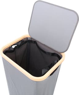 Wasmand met Deksel – Opvouwbare Wasmand – Wasbox 100L – Wassorteerder met Binnenzak – Grijs – Voor Badkamer, Slaapkamer en Wasruimte — thumbnail 3