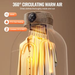 MakkelijkMooi Wasdroger HangTas - Droogrek met Droger - 600W - Electrisch Droogrek - Opvouwbare Droger voor Camper en Caravan — thumbnail 5