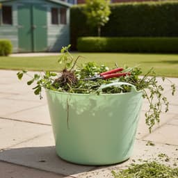 Flexibele kuip / emmer - mintgroen - 15 liter - kunststof - 35 x 28 cm - met handvatten — thumbnail 2