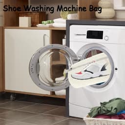 Schoen Wassen zak - Waszak Schoenen - sneakerwaszak - Polyester - 39*19 cm - wit en grijs - herbruikbare - verhoogde wrijving aan de binnenkant - voor schoen verzorging — thumbnail 3