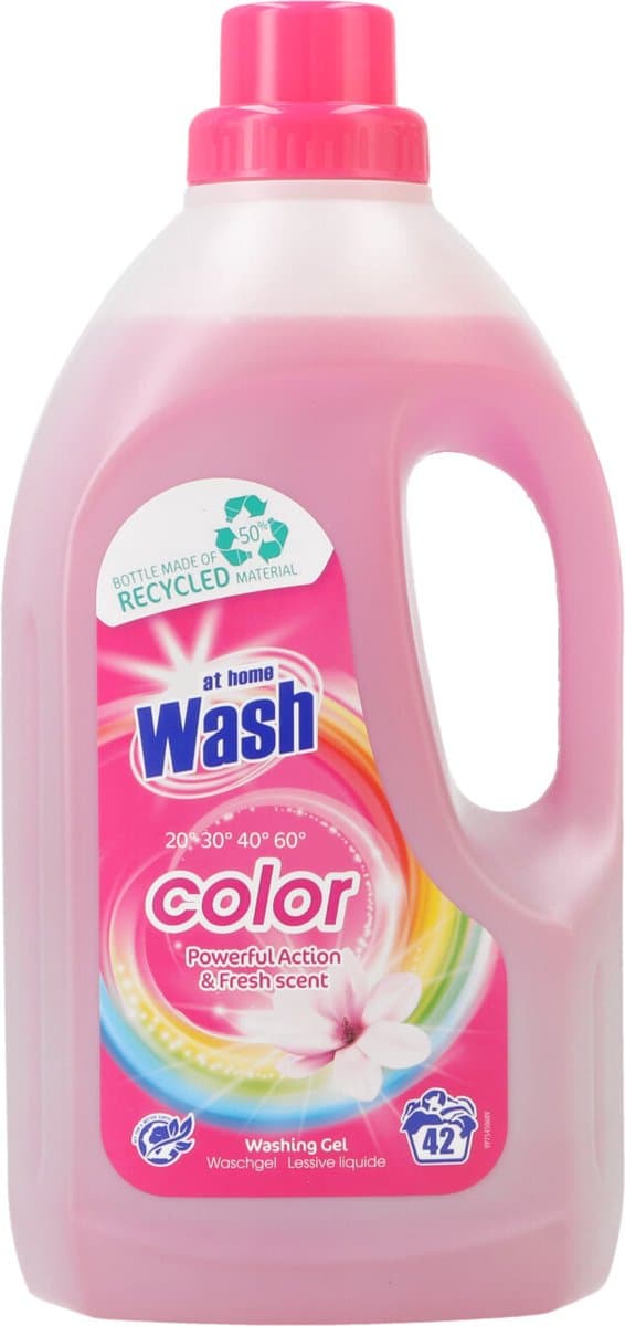 At Home - Wash - Wasmiddel - Gekleurde Was - Frisse Geur - 42 Wasbeurten — afbeelding 1