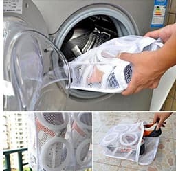 IBBO® - 2x Waszak - Wasnet voor Schoenen - 2 stuks ( een Klein en een groet) - Schoen Wassen - Speciale Zorg Waszak Huishouden - Netje Anti-Vervorming - Multifunctionele waszakje - Wit — thumbnail 5
