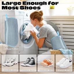 Waszak Schoenen - Laundry bag - Waszakken voor Sneakers - Schoenenwaszak Wasmachine - Schoenenwaszak - Waszak Schoenenzak - 39 x 19 cm - grijs - Polyester — thumbnail 2