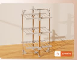 FurnStar - Droogrek K130 - Elektrische droogrek - Verwarmde Wasrek - ‎Droogrek met Verwarming - 59.5 x 62 x 110 cm - Grijs — thumbnail 1