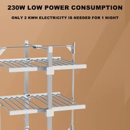 FurnStar - Droogrek K120 - Elektrische droogrek - Verwarmde Wasrek - ‎Droogrek met Verwarming - 72 x 77 x 99 cm - Grijs — thumbnail 3