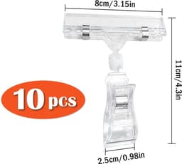 Goodivery ® Set van 10 Draaibare Kunststof Clips voor Prijskaarten en Borden — thumbnail 2