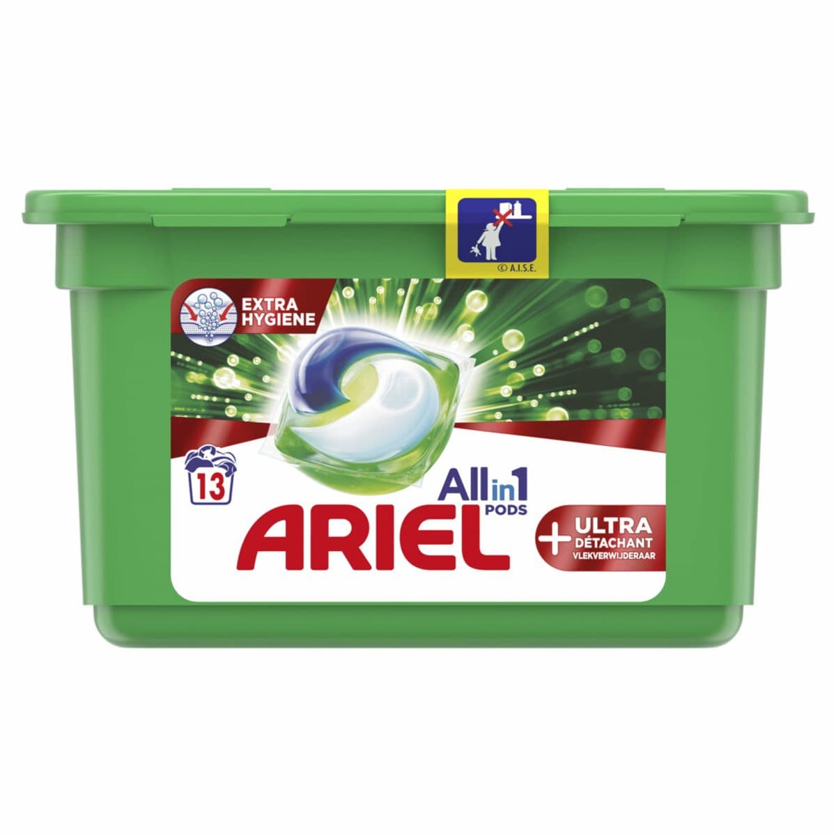 Ariel All-in-1 Pods + Effect Oxi vlekverwijderaar Extra Hygiene Wasmiddelcapsules 13 stuks — afbeelding 1