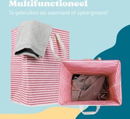 Trendyblend® Wasmand Katoen & Opbergmand – Wasmand Opvouwbaar – Wasbox 72 L – Wasmand Staand - Waszak — thumbnail 5