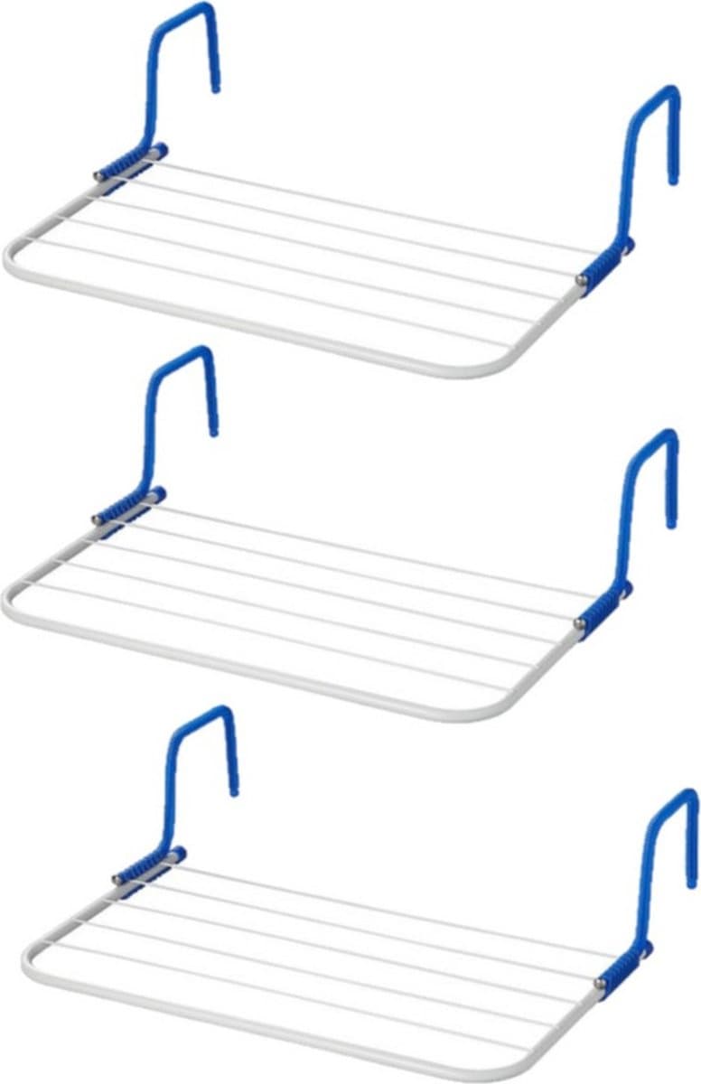 Set van 3x inklapbare wasrekken/droogrekken 3 meter - Camping/camper/reis/thuis/balkon wasrekken/droogrekken — afbeelding 1