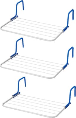 Set van 3x inklapbare wasrekken/droogrekken 3 meter - Camping/camper/reis/thuis/balkon wasrekken/droogrekken — thumbnail 1