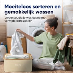 DARI. Opvouwbare Wasmand 45L – Heupwasmand – Wasmanden – Opbergmand – Wasbox – Bamboe – Beige — thumbnail 5