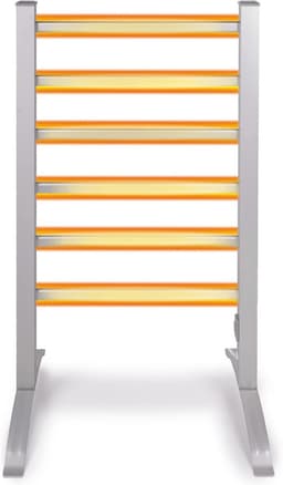 Elektrische handdoekradiator met 6 stangen - Vrijstaand en Wandgemonteerd - Aluminium Grijs - Handdoekverwarmer voor Badkamer — thumbnail 2
