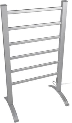 Elektrisch Droogrek - Elektrische Handdoekradiator - Handdoekhouder - Vrijstaand of Aan De Muur Gemonteerd - Handdoekverwarmer met 6 Staven voor Kleding en Handdoeken - Aluminium - Grijs — thumbnail 4