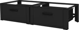 Wasmachine verhoger, Wasmachine Onderstel Dubbele 64x53,5x31,5 cm met lade in zwart ML design — thumbnail 1