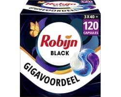 Robijn Wasmiddel - 3-in-1 Wascapsules - Black Velvet - 3 x 40 stuks - 120 Wasbeurten - Voordeelverpakking