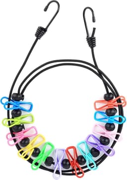 Dailygoods- Waslijn Verstelbaar van 1,8 tot 3 Meter - Draagbare Camping Waslijn - Inklapbare Reiswaslijn - 12 Klemmen - Lichtgewicht en Duurzaam Touw - Kledinglijn — thumbnail 1