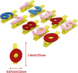 Houten Wasknijpers - Decoratieve Klemmen - Foto's Ophangen - Natuurlijk Materiaal - 20 Stuks - Meerkleurig — thumbnail 5