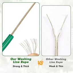Dailygoods - Waslijn voor Buiten - Zware Toepassingen - 30 Meter - Groen - Roestvrij en Waterdicht - Tot 120 Kg Belastbaar - Ideaal voor Balkon en Tui — thumbnail 4