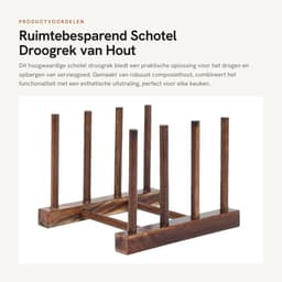 Dailygoods- Droogrek Ruimtebesparend - Opvouwbaar - Serviesdroger - 4-zuilmodel - Composiet Hout - Makkelijk te Reinigen - Vaatdroger — thumbnail 1