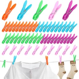Wasknijpers - Kledingknijpers - Kleding Drogen - Roestbestendige Veer - 50 Stuks - Multicolor — thumbnail 1