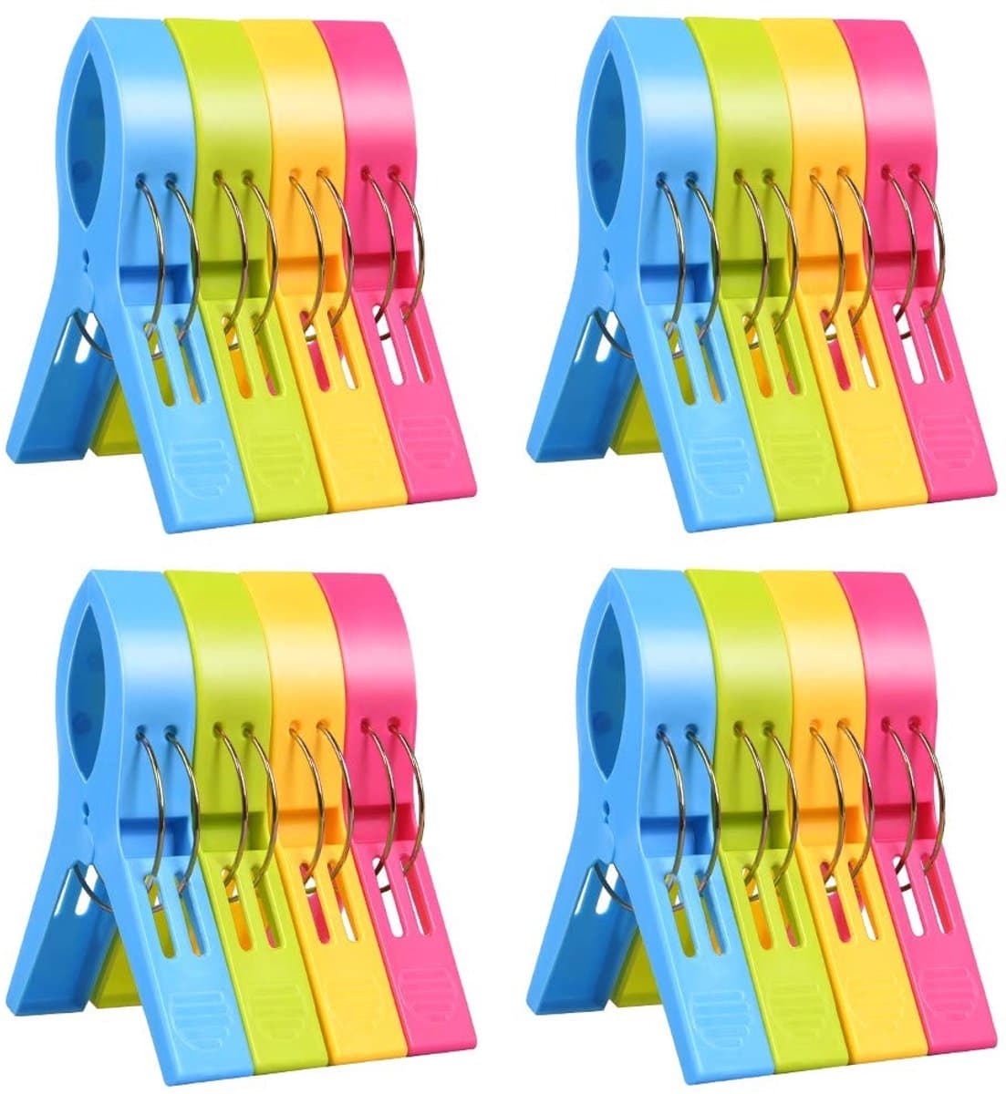 Dailygoods - Grote Wasknijpers - Handdoekklemmen - Windvast en lichtgewicht - 16 Stuks - Ideaal voor Strandhanddoeken - Antislip Ontwerp voor Eenvoudi... — afbeelding 1