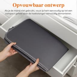 Verte Wasmand 3 Vakken - Wassorteerder - 160L - Met 3 Uitneembare Zakken - Wasmand met deksel - Laundry basket - Extra grote capaciteit - Waszak - Wasbox - Licht Grijs — thumbnail 5