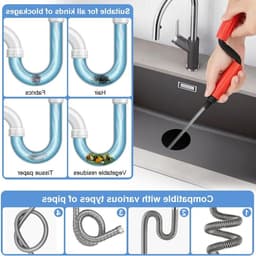 Flexibele Ontstoppingsdraad voor Afvoer, 3m Snoer voor Haarverwijdering en Verstopte Pijpen, Ideaal voor Keuken en Badkamer Accessoires — thumbnail 3