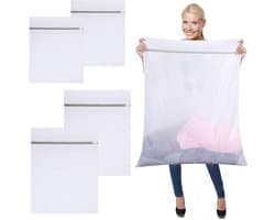 Set van 4 Waszakken voor de Wasmachine, Polyester Materiaal met Rits, 60 × 80 cm en 90 × 110 cm, Herbruikbare en Duurzame Waszakken voor Kleding, Beddengoed en Broeken