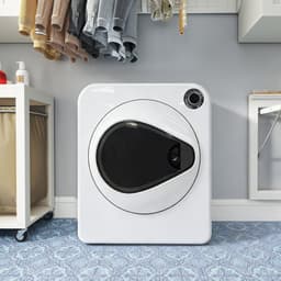 Re-purelife® wasdroger 4 kg met 4 programma's - compacte kledingdroger van roestvrij staal en PCM-behuizing - stapelbare droogtrommel met koelfunctie en wandmontage - wit 49,5 × 41,5 × 59,5 cm — thumbnail 1