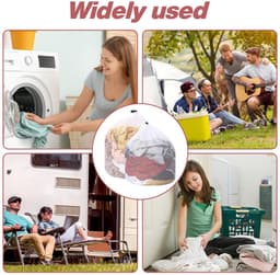 2-stuks Waszak van mesh - Trekkoordtas - Opbergtas van mesh - kledingtas met trekkoord - Verdikte mesh tas - Waszak - Opbergtas - anti-klit en anti-vervorming - 70*50 cm - Voor kleding, ondergoed, lakens, enz. - Wit — thumbnail 5