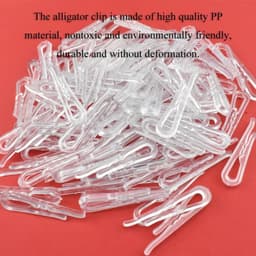 HAHIYO 50 mm 120 stuks doorzichtige plastic u-vorm alligator clips wasknijpers kledingstuk shirt vouwen clips met tanden voor naaien kamer vouwplank sok stropdas broek vastzetten stof naar stripboek bord — thumbnail 4