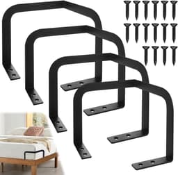 Matrasverbinder, zwarte matrasstabilisatoren, matrashouder, 4 stuks, tegen wegglijden, antislipmat, matrasverbinding voor verschillende bedframes — thumbnail 1