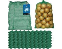 Raschelzakken - Aardappelzakken Fruitzakken - Verse Opslag - Optimale Luchtcirculatie - 35 x 50 cm - Groen