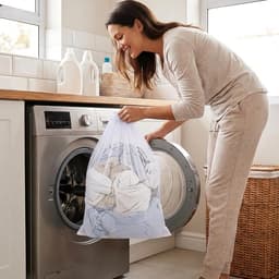 Grote Wasnetten van 70x90 cm voor Wasmachine, Ideaal voor Beddengoed, Knuffels en Opberging, Met Trekkoord en Fijn Gaasdesign — thumbnail 2