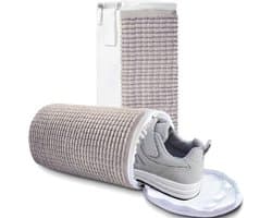 2-delige schoenwaszakken - Waszak - Waszakken schoenen - Herbruikbare schoenwaszakken - Lichtgrijs - 37cm - Chenille