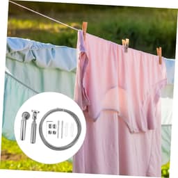 Waslijn Kit - Drooglijn Staaldraad - Kleding Drogen - Roestvrij Staal - 5 Meter - Zilver — thumbnail 2