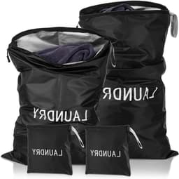 Waterdichte waszakken set van 4, 3 maten voor vuile kleding, zwemmen, yoga en training, opvouwbare waszakken voor reizen en gezinsvakanties — thumbnail 1