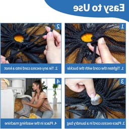 Grote Waszakken met Trekkoord: Set van 4 Waszakken voor Kleding, Dekbedovertrekken en Reisaccessoires (30x40/60x90cm) — thumbnail 5
