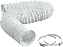 Dailygoods- Ontluchter Flexibele PVC - Afvoerslang Ø 80mm - Lengte 2,5m - Geschikt voor Wasdroger/Airco - Waterdichte Afdichting - Roestvrijstalen Klemmen — thumbnail 1
