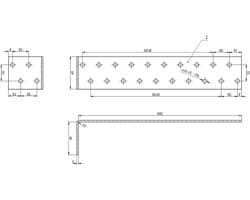 Stalen Anker - Hoekconnector Bevestiging - Beton Plaatsen - Heavy Duty Ontwerp - 200 x 40 mm - Zilver