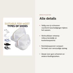 Dailygoods- Schoenwaszak Set van 2 - Drie-laags Net - Waszak voor Schoenen - Herbruikbare Waszak - Polyester - 23 x 23 x 33 cm — thumbnail 4