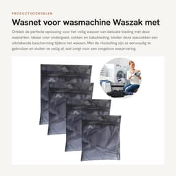 Dailygoods- Wasnet - 4 Stuks - Waszak met Ritssluiting - Waszakken voor Wasgoed - Mesh-Waszak - Polyester - Draagbaar voor Reis — thumbnail 5